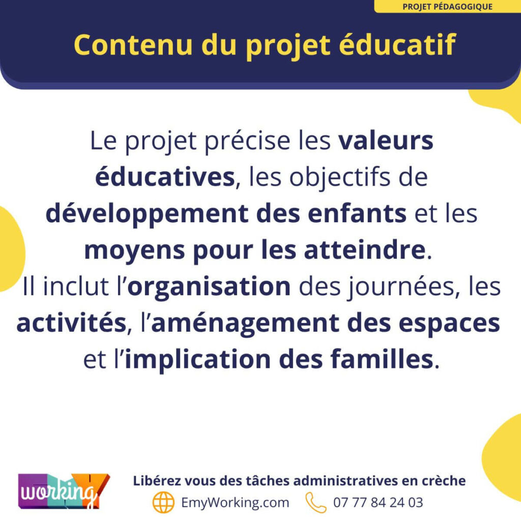 contenu projet pedagogique creche