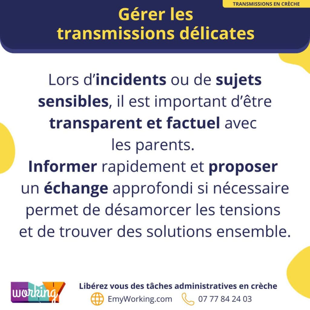 gerer transmition delicate